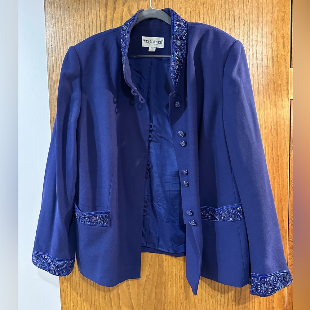 John Meyer Embellished Skirt Suit